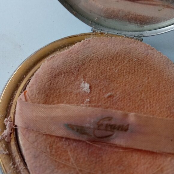 Vintage Gold Bow and Silver Compact Mirror by Evans Makeup Original Antique Gift - Picture 2 of 9